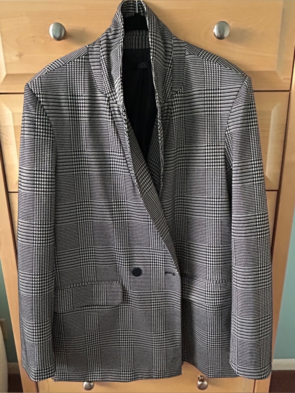 RDI Oversized Double Breasted Plaid Blazer - Picture 3 of 15